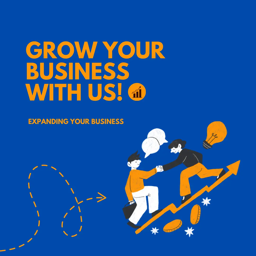 Brown and Orange Simple Grow your Business Instagram Post